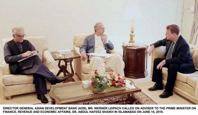 adb officials calls on finance adviser hafeez shaikh in islamabad on saturday photo pid adb officials calls on finance adviser hafeez shaikh in islamabad on saturday photo pid