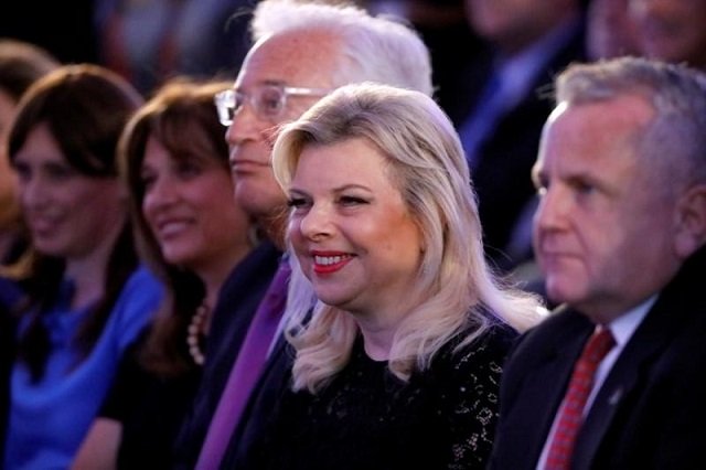 us deputy secretary of state john sullivan israeli prime minister benjamin netanyahu 039 s wife sara netanyahu and us ambassador to israel david friedman sit during a reception held at the israeli ministry of foreign affairs in jerusalem ahead of the moving of the us embassy to jerusalem may 13 2018 photo reuters