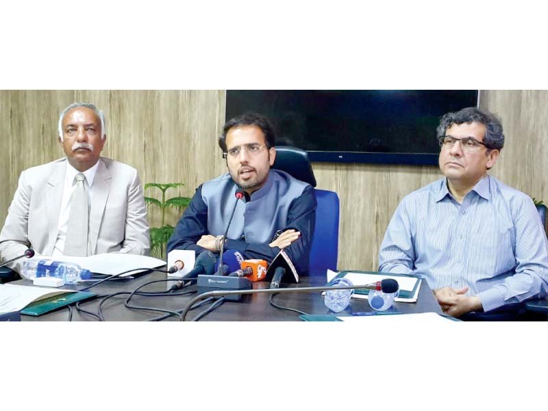 punjab excise and taxation minister hafiz mumtaz ahmed speaks at a press conference on monday photo express