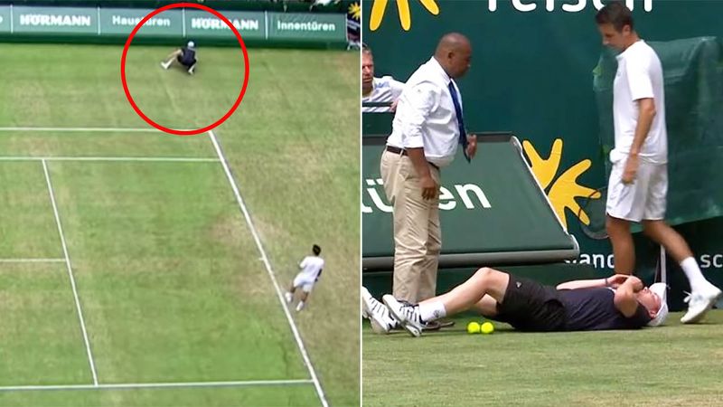 frightening ball boy injury scares fans commentators at halle open