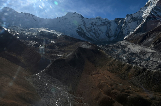 a view of melting himalayan glaciers photo file