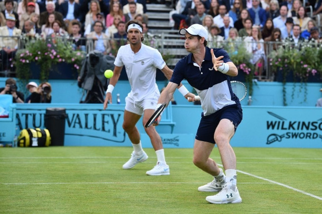 partnering up murray partnered spain 039 s feliciano lopez to a 7 6 7 5 6 3 victory in his first competitive match in five months photo afp partnering up murray partnered spain 039 s feliciano lopez to a 7 6 7 5 6 3 victory in his first competitive match in five months photo afp