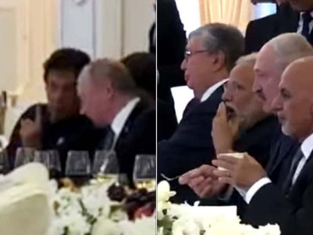 indian modi mocked on social media over his aloofness during sco dinner screengrab indian modi mocked on social media over his aloofness during sco dinner screengrab