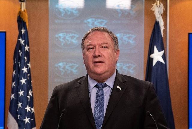 us secretary of state mike pompeo presents an annual report on international religious freedom photo afp