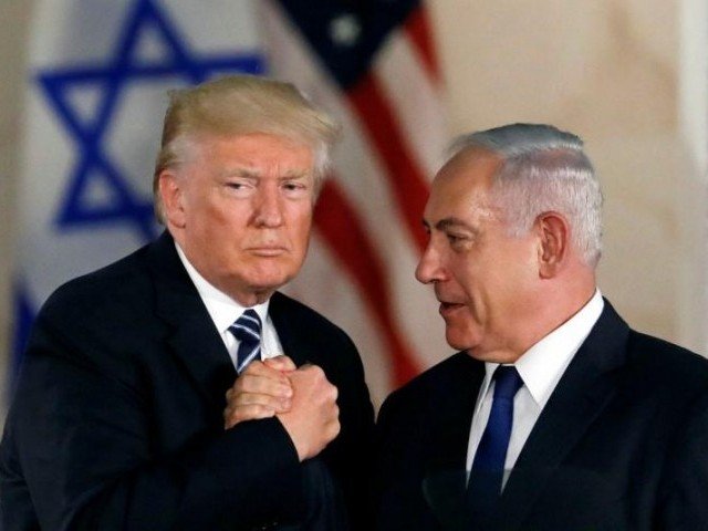 us president donald trump and israeli prime minister benjamin netanyahu shake hands after trump 039 s address at the israel museum in jerusalem photo reuters