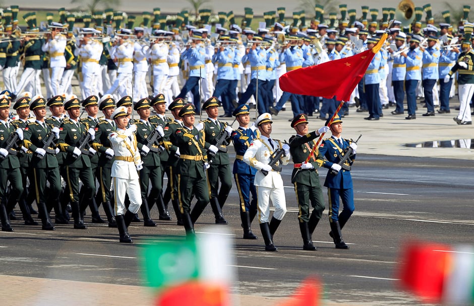 Chinese troops march as they take part in Pakistan Day military parade in Islamabad. PHOTO: REUTERS