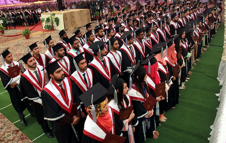 a total of 2 352 candidates received their bachelor s degrees 712 students were awarded master s degrees and two were awarded phd degrees photo athar khan express