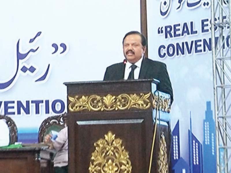 rawalpindi islamabad tax bar association vice president syed tansir bokhari advocate speaks at the islamabad real estate convention photo express