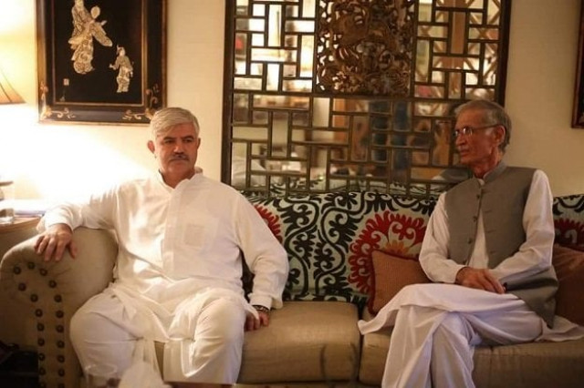 incumbent k p cm mehmood khan with his predecessor and current federal minister for defence pervez khattak photo twitter incumbent k p cm mehmood khan with his predecessor and current federal minister for defence pervez khattak photo twitter