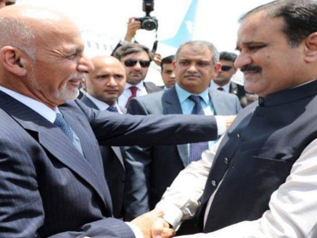 punjab chief minister usman buzdar welcome afghan president ashraf ghani in lahore photo courtesy lahore