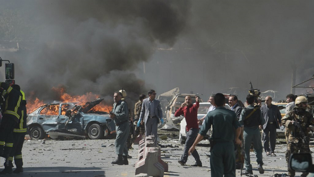 afghan security forces personnel are seen at the site of a car bomb attack in kabul on may 31 2017 photo afp afghan security forces personnel are seen at the site of a car bomb attack in kabul on may 31 2017 photo afp