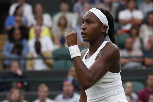us player cori gauff celebrates winning a game against slovakia 039 s magdalena rybarikova during their women 039 s singles second round match on the third day of the 2019 wimbledon championships at the all england lawn tennis club in wimbledon southwest london on july 3 2019 photo afp us player cori gauff celebrates winning a game against slovakia 039 s magdalena rybarikova during their women 039 s singles second round match on the third day of the 2019 wimbledon championships at the all england lawn tennis club in wimbledon southwest london on july 3 2019 photo afp