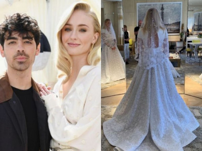 sophie turner s wedding dress revealed on instagram sophie turner s wedding dress revealed on instagram