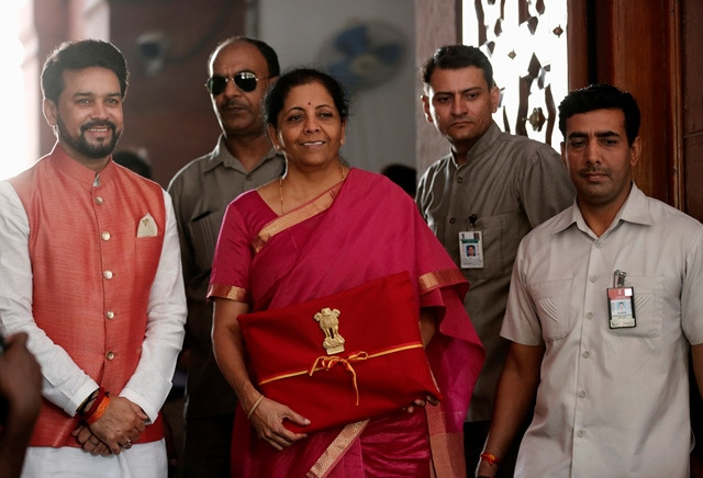 india 039 s finance minister nirmala sitharaman arrives to present the 2019 budget in parliament photo reuters india 039 s finance minister nirmala sitharaman arrives to present the 2019 budget in parliament photo reuters