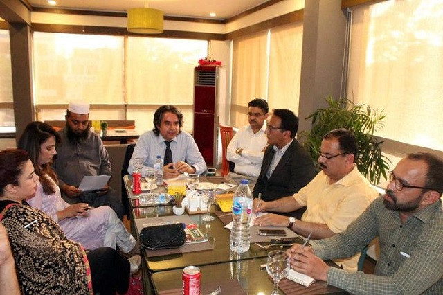 turkish ambassador hsan mustafa at the meet the editor forum organised by the council of pakistan newspapers editors in islamabad on saturday photo express