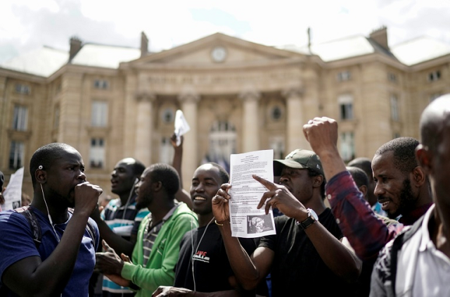hundreds of undocumented migrants entered the pantheon in paris while others stayed outside demanding that the french authorities move to regularise their situation photo afp hundreds of undocumented migrants entered the pantheon in paris while others stayed outside demanding that the french authorities move to regularise their situation photo afp