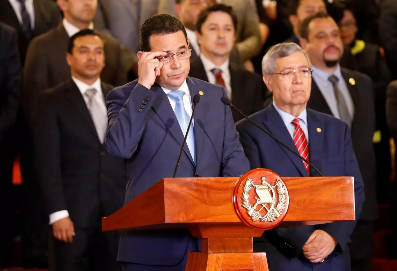 guatemalan president jimmy morales holds a news conference in guatemala city guatemala photo reuters guatemalan president jimmy morales holds a news conference in guatemala city guatemala photo reuters