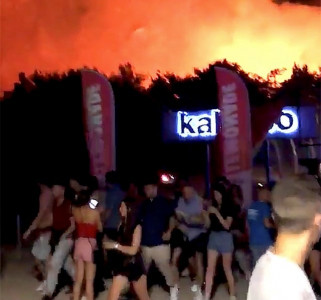 thousands flee forest fire on croatia party island