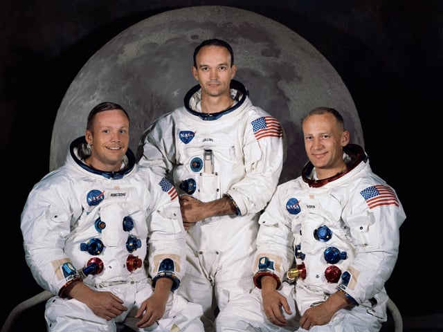 in this file photo obtained from nasa shows the official crew portrait of the apollo 11 astronauts taken at the kennedy space center on march 30 1969 of l r neil a armstrong commander michael collins module pilot and edwin e quot buzz quot aldrin lunar module pilot photo afp