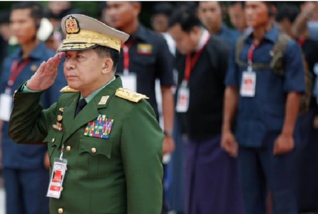 myanmar 039 s commander in chief senior general min aung hlaing salutes as he attends an event marking martyrs 039 day at martyrs 039 mausoleum in yangon myanmar july 19 2018 photo reuters myanmar 039 s commander in chief senior general min aung hlaing salutes as he attends an event marking martyrs 039 day at martyrs 039 mausoleum in yangon myanmar july 19 2018 photo reuters