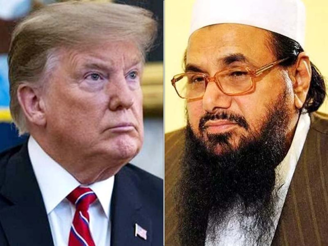 us president donald trump left and jud chief hafiz saeed photo file us president donald trump left and jud chief hafiz saeed photo file