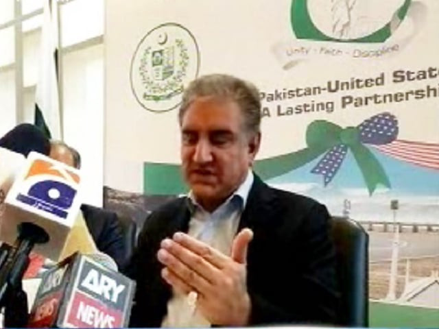 foreign minister shah mehmood qureshi says islamabad washington relations have moved from coercion to cooperation under pti government screengrab foreign minister shah mehmood qureshi says islamabad washington relations have moved from coercion to cooperation under pti government screengrab