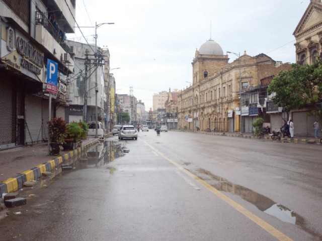 a commercial centre in karachi wears a deserted look during a nationwide strike called by trade organisations photo jalal qureshi express a commercial centre in karachi wears a deserted look during a nationwide strike called by trade organisations photo jalal qureshi express