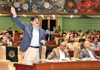 cm murad ali shah speaks in the sindh assembly as the debate on the provincial budget concluded on monday photo express