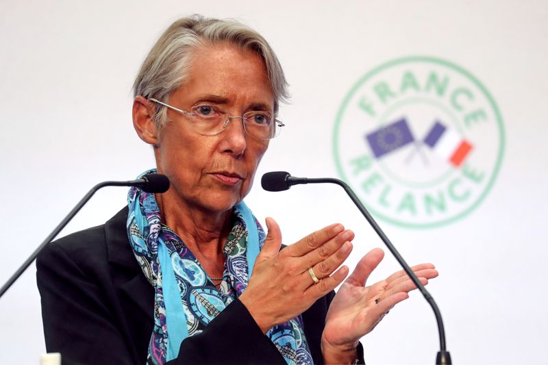 french labour minister elisabeth borne speaks during a news conference to present the government s economic recovery plan from the covid 19 pandemic in paris france september 3 2020 ludovic marin pool via reuters