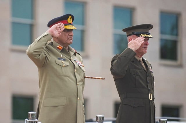 coas bajwa with chairman joint chief of staff general joseph dunford during pentagon visit in july 2019 photo express coas bajwa with chairman joint chief of staff general joseph dunford during pentagon visit in july 2019 photo express