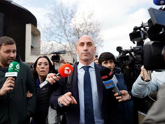 former president of the spanish football federation luis rubiales accused of sexual assault and coercion over a forcible kiss leaves after taking the stand during his trial at the court of san fernando de henares east of madrid spain in this file photo from february 11 2025 photo afp former president of the spanish football federation luis rubiales accused of sexual assault and coercion over a forcible kiss leaves after taking the stand during his trial at the court of san fernando de henares east of madrid spain in this file photo from february 11 2025 photo afp