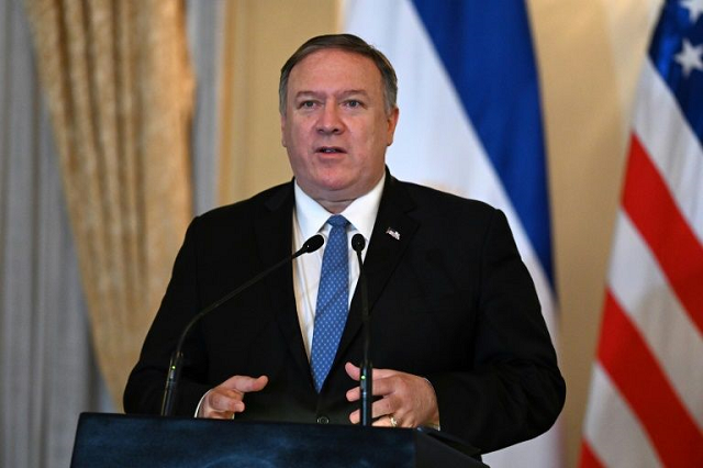 us secretary of state mike pompeo pictured july 21 2019 explained in an interview he would willingly appear on iranian television to address us sanctions against the gulf nation photo afp