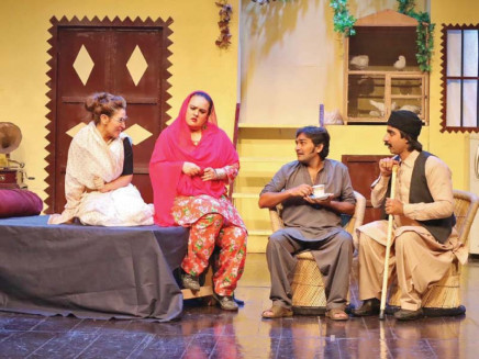actors perform stage drama naach na jaane at pnca photo express