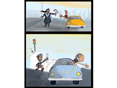 safety week wardens swap ticket books for handbills and roses