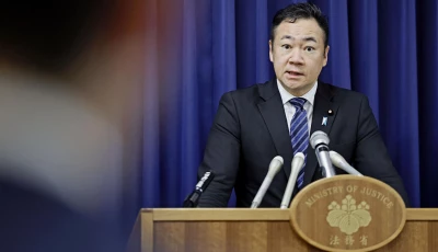 japan s justice minister keisuke suzuki speaks at a news conference about the execution of a man who killed nine people after contacting them on social media in tokyo japan photo reuters