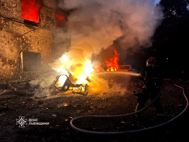 a firefighter works at the site of a russian drone strike amid russia s attack on ukraine in lviv ukraine july 12 2025 press service of the state emergency service of ukraine in lviv region photo reuters