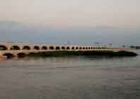 view of the sukkur barrage formerly known as the lloyd barrage as flood water passes through following monsoon rains and rising levels of indus river in sukkur sindh province photo reuters