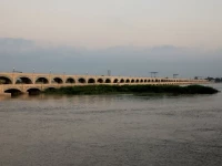 view of the sukkur barrage formerly known as the lloyd barrage as flood water passes through following monsoon rains and rising levels of indus river in sukkur sindh province photo reuters