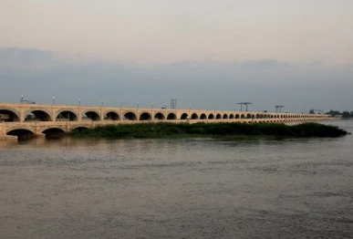 view of the sukkur barrage formerly known as the lloyd barrage as flood water passes through following monsoon rains and rising levels of indus river in sukkur sindh province photo reuters