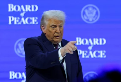 u s president donald trump takes part in a charter announcement for his board of peace initiative aimed at resolving global conflicts alongside the 56th annual world economic forum wef in davos switzerland january 22 2026 photo reuters