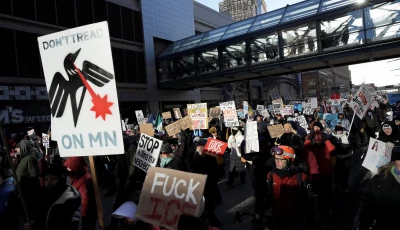 thousands march in minnesota and across us in nationwide strike to condemn ice tactics