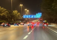 vehicles drive along a street near the diplomatic quarter in riyadh photo reuters