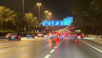 vehicles drive along a street near the diplomatic quarter in riyadh photo reuters