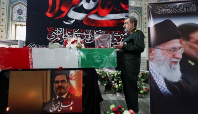 iranian military commander mohsen rezaee attends the funeral ceremonies for ali shamkhani political advisor to iran s late supreme leader ayatollah ali khamenei who was killed in airstrikes amid the u s  israeli conflict with iran in tehran iran march 14 2026 photo reuters