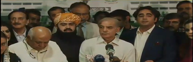 leader of the opposition shehbaz sharif flanked by ppp chairman bilawal bhutto zardari screen grab