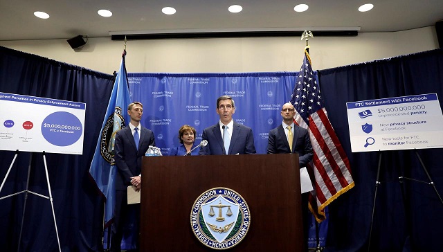 federal trade commission ftc chairman joe simons announces that facebook inc has agreed to a settlement of allegations it mishandled user privacy during a news conference at ftc headquarters in washington us july 24 2019 photo reuters