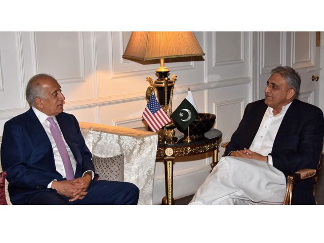 us envoy zalmay khalilzad calls on army chief general qamar javed bajwa on friday photo ispr