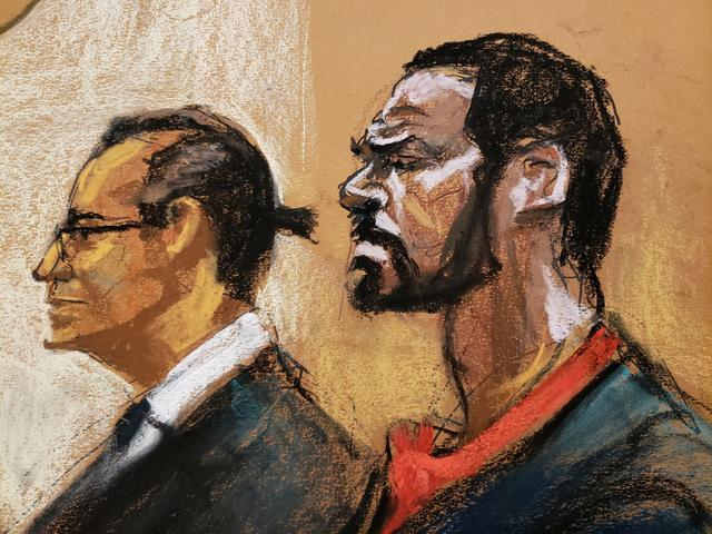 singer r kelly stands next to his lawyer douglas anton as he attends his arraignment on charges of racketeering and sex trafficking in federal court in this court sketch in new york us august 2 2019 reuters jane rosenberg