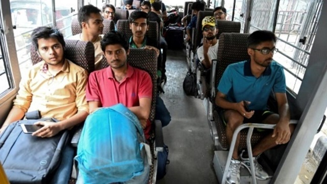 hundreds of indian students from outside kashmir were evacuated in buses photo afp