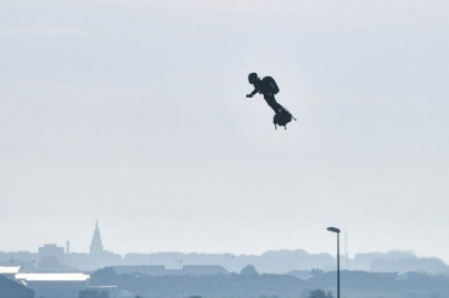frenchman zips across channel on flyboard frenchman zips across channel on flyboard